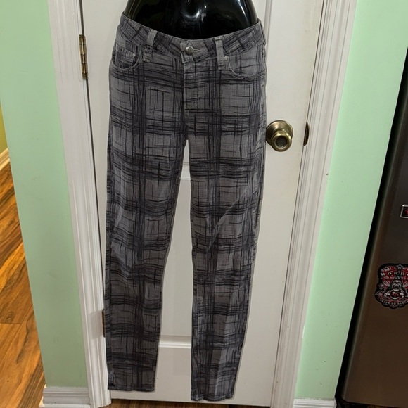Paige Grey Abstract Pattern  Peg Super Skinny Ankle Denim Jeans Stylish Size 27 - Picture 1 of 12